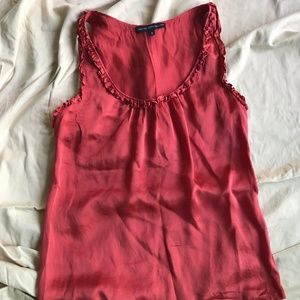 FCUK Cherry Ruffled Collar Tank